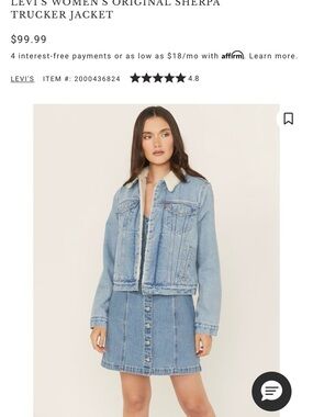 Levi's Light Blue Denim Sherpa Trucker Jacket